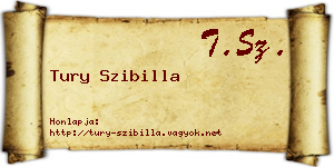 Tury Szibilla névjegykártya